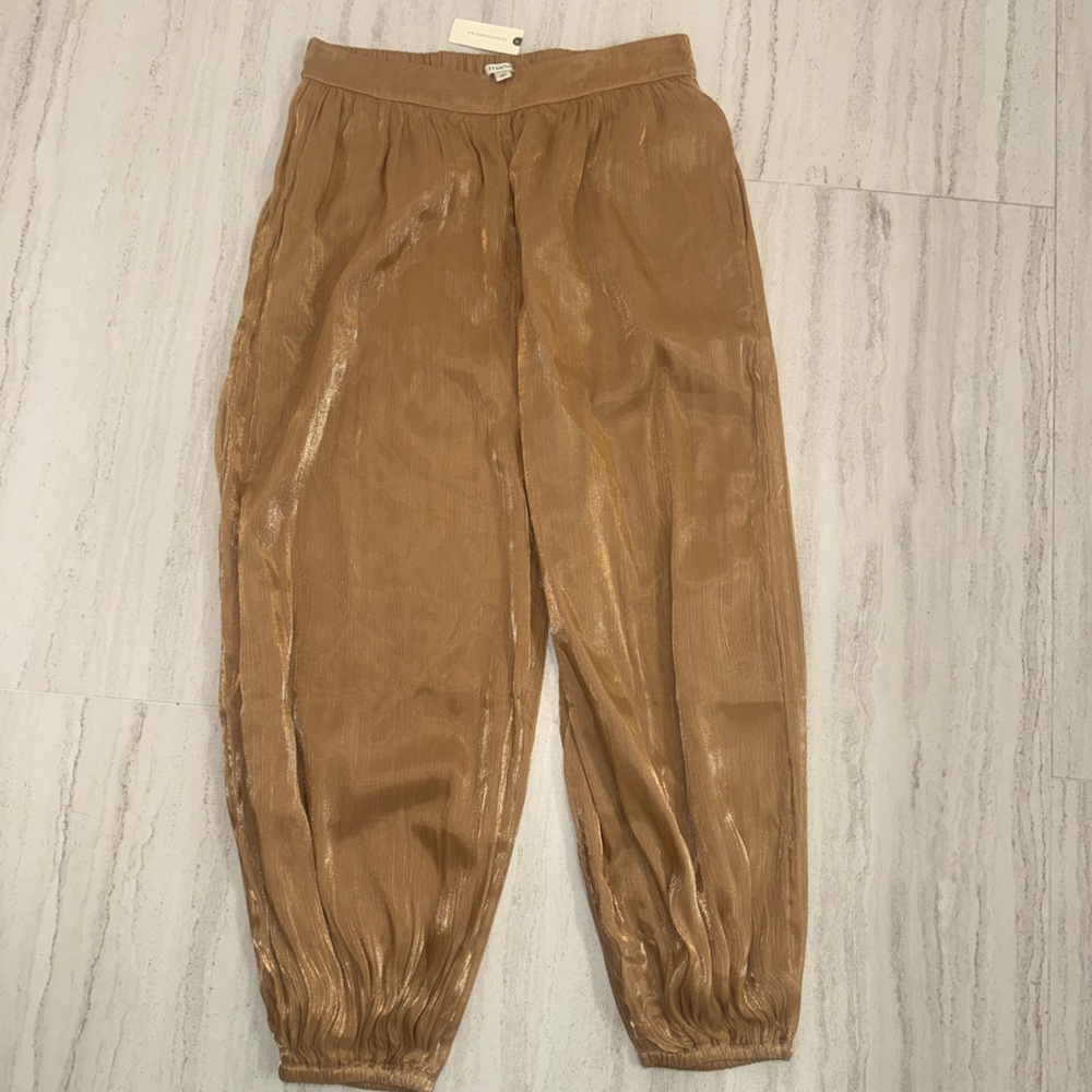 MAEVE- gold tapered pants NWT